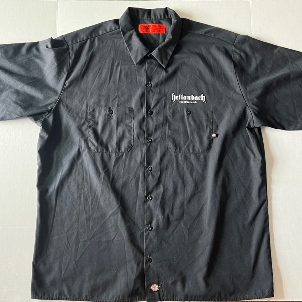 Dickies Men’s button up shirt Hellanback Incorporated size 3xl Black skull print
